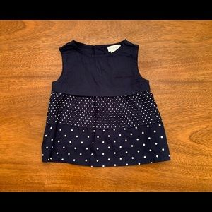 Pappa Ciccia Navy and White Polka Dotted Top